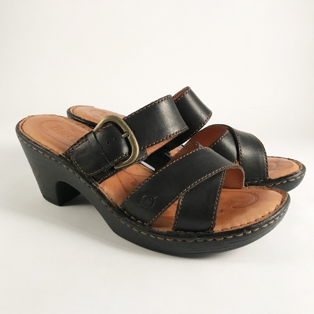 Born SALIMA Sandal - Black Leather w/Buckle